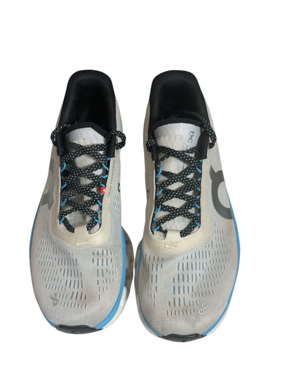 On Running CloudMonster Women's Light Gray and Blue Athletic Sneakers